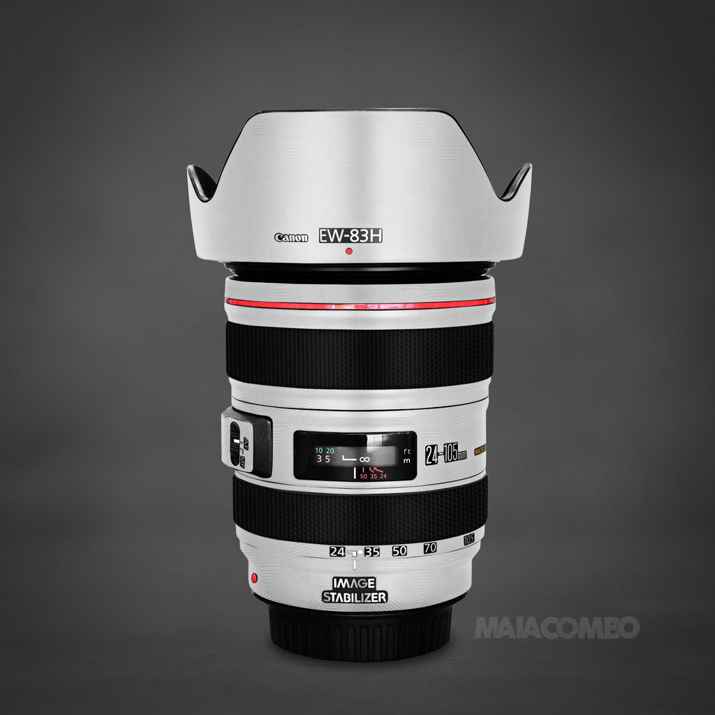 Canon EF 24-105mm F4L IS USM Lens Skin White Hexa Maiacombo