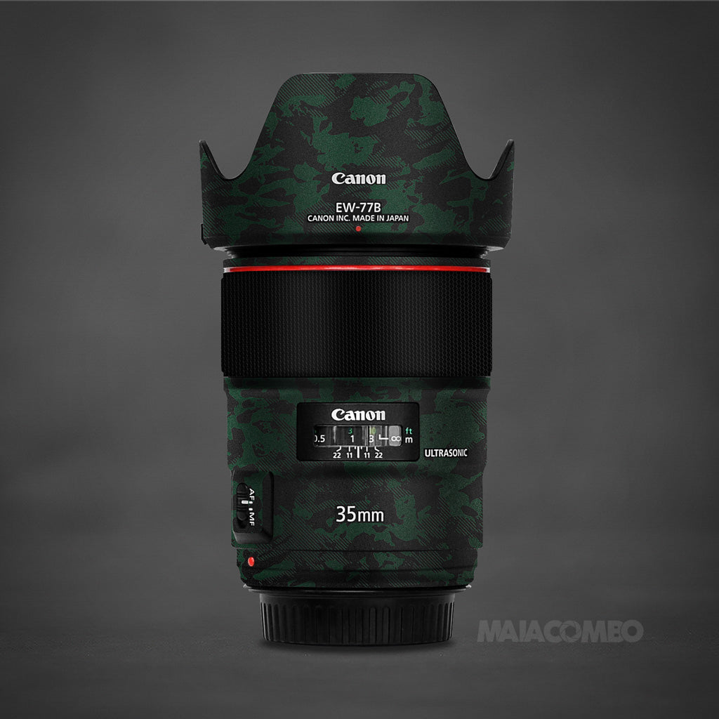 Canon EF 35mm II USM Lens Skin Midnight Green Camo Maiacombo