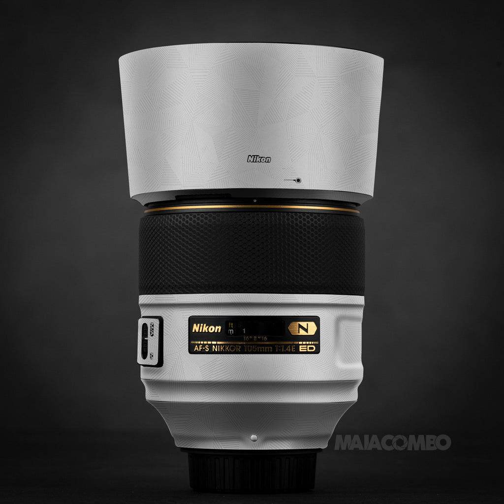 Nikon AF-S 105mm F1.4 E ED Lens Skin - White Hexa - Maiacombo